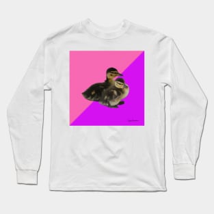 Baby Ducks on Pink Raspberry and Purple Sorbet Long Sleeve T-Shirt